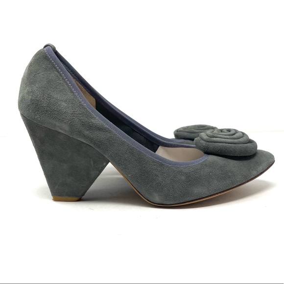 ACCESSOIRE DIFFUSION gray suede heels, vintage, made in Spain, size 39 - Picture 3 of 13